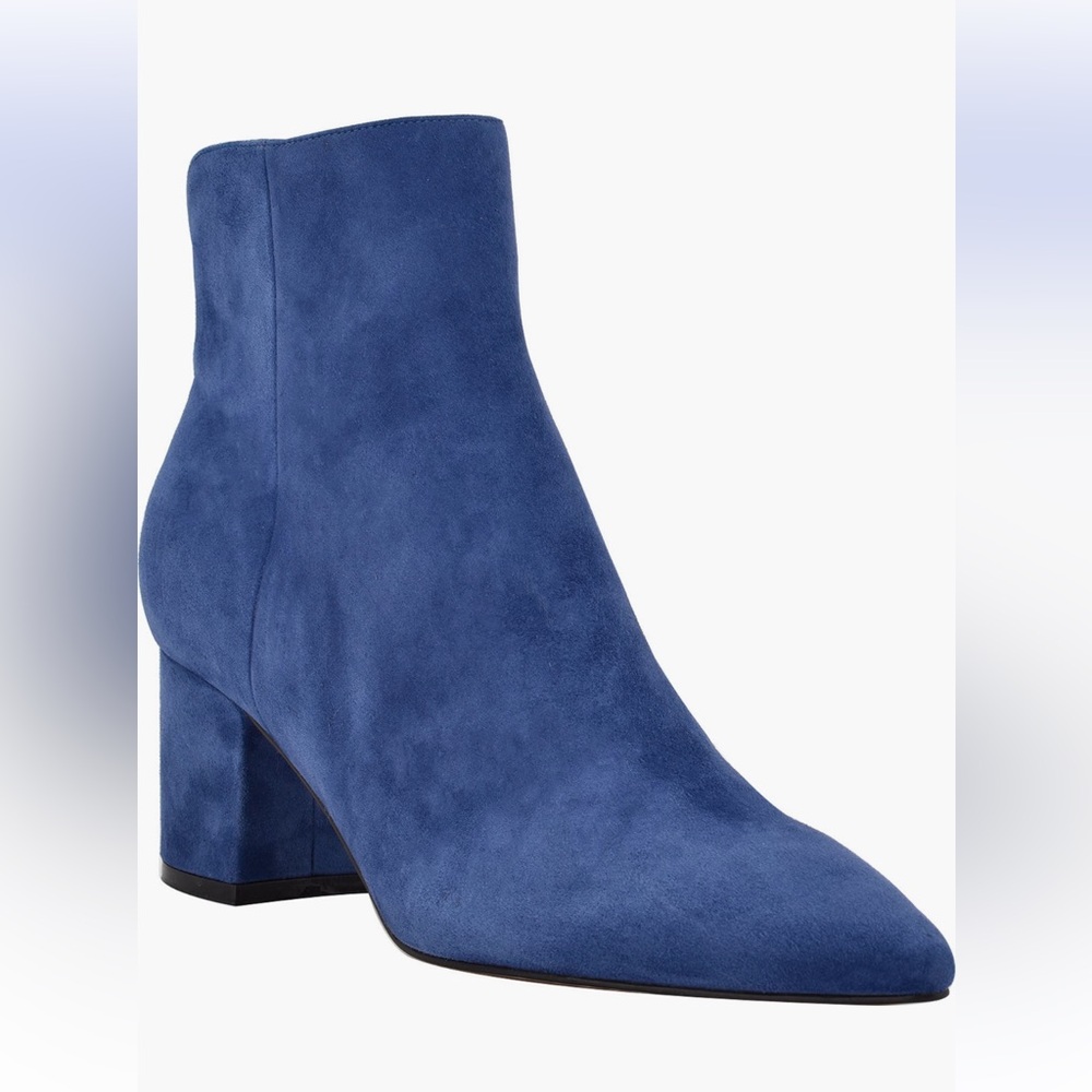 NWT Marc fisher Blue Suede Booties Sz 10